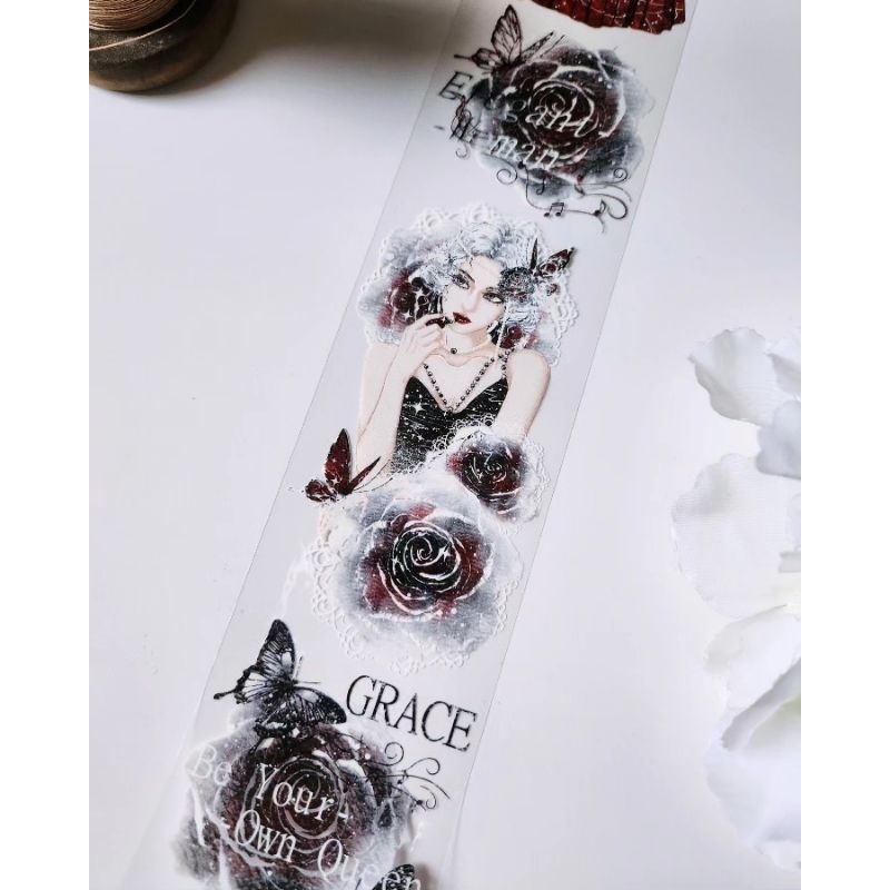 Krisna.room ♡ LLX studio- Chu kì 100cm cuộn băng dán PET tape cô gái phong cách cổ điển