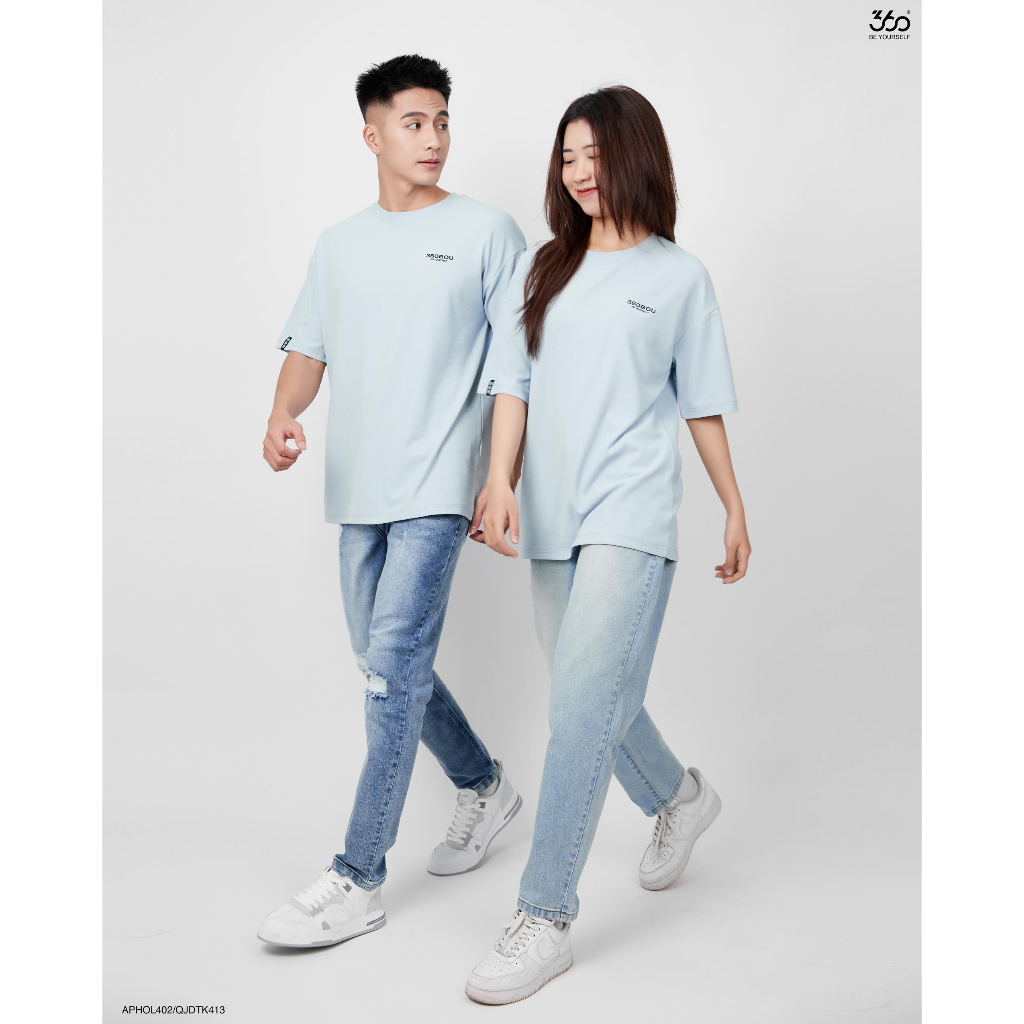 Áo thun Unisex ngắn tay 360 Boutique phông nam nữ basic tee form rộng 4 màu thoáng mát - APHOL402