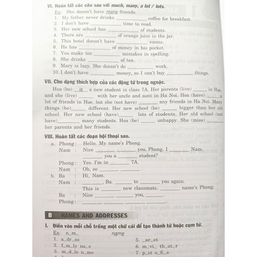 Sách - Bài tập tiếng Anh lớp 7 - Không đáp án - Mai Lan Hương