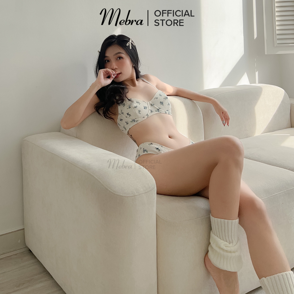 LACE | Bộ Đồ Lót Cotton Nữ Thoáng Mát Mùa Hè Có Gọng Có Thể Thêm Mút Quần Lót Tam Giác Co Giãn Nhẹ Tênh Mebra