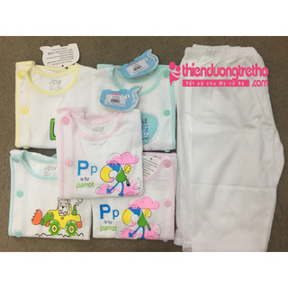 Set 5 bộ quần áo sơ sinh cotton 100% cao cấp thương hiệu Jou cho bé- hàng Việt Nam chất lượng