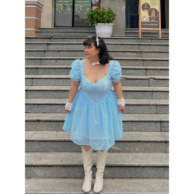 Đầm xoè cutout eo bigsize Doris BIGSIZE_GIARE Váy công chúa có mút ngực phù hợp đi tiệc, đi chơi