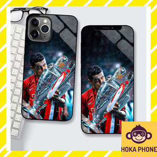 Ốp lưng iphone 12 Ronaldo kính cường lực Hoka cho IP 6 7 8 plus/ X Xs max/ 11 12 13 14 pro max