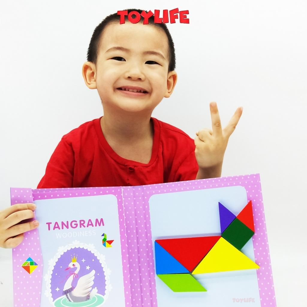 Sách xếp hình gỗ, tangram, nam châm xếp hình, đồ chơi trí tuệ cho trẻ, gỗ tự nhiên cao cấp an toàn TOYLIFE