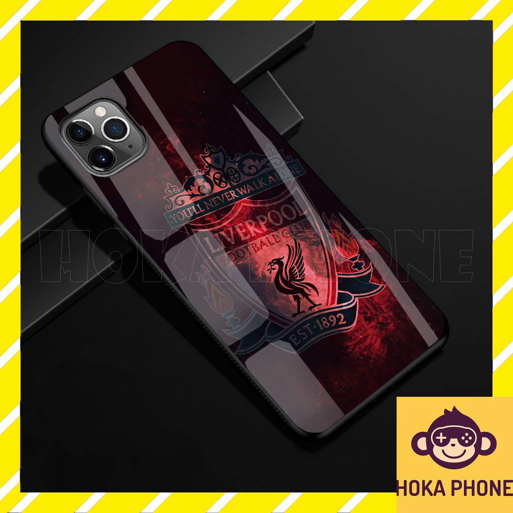 Ốp lưng iphone 12 câu lạc bộ Liverpool kính cường lực Hoka cho IP 6 7 8 plus/ X Xs max/ 11 12 13 14 pro max