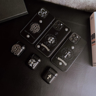ỐP LƯNG IPHONE CHORME CHROME heart da đen chuẩn loại 1