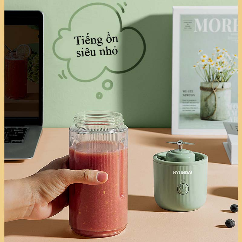 Máy Xay Sinh Tố HYUNDAI Mini 4 Lưỡi Công Suất Lớn  - Máy Xay Đa Năng Cầm Tay Sạc Điện