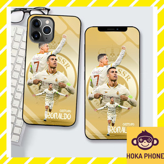 Ốp ip 11 cầu thủ Cr7 kính cường lực Hoka cho IP 6 7 8 plus/ X Xs max/ 11 12 13 14 pro max