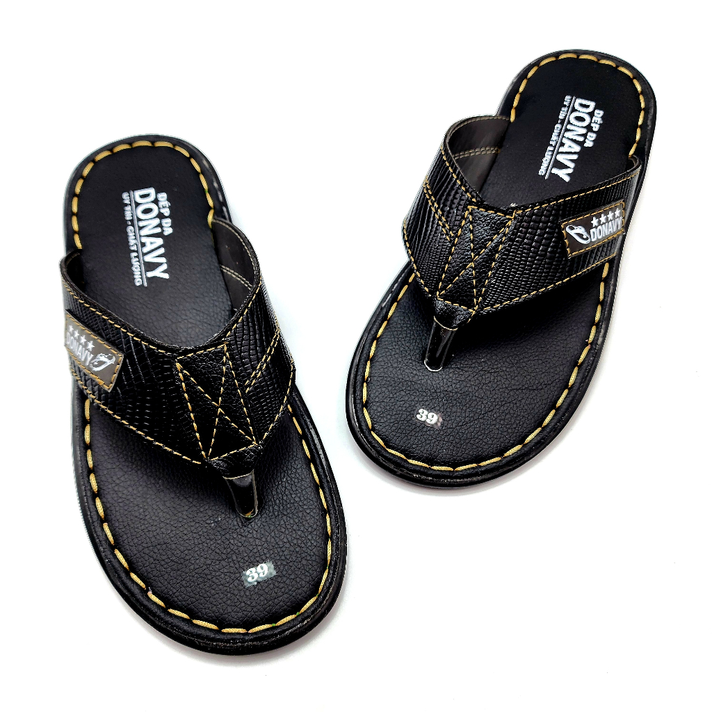 Dép kẹp nam da DONAVY cao cấp, may full quai chắc chắn N.KPMA