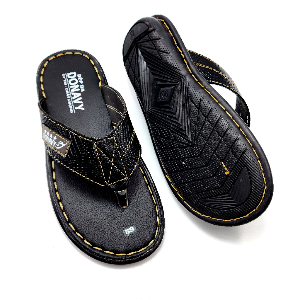 Dép kẹp nam da DONAVY cao cấp, may full quai chắc chắn N.KPMA