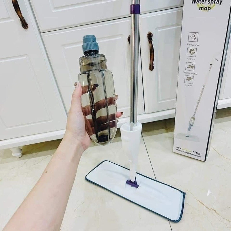 Chổi lau nhà phun sương xoay 360 độ , Cây lau nhà phun sương thông minh