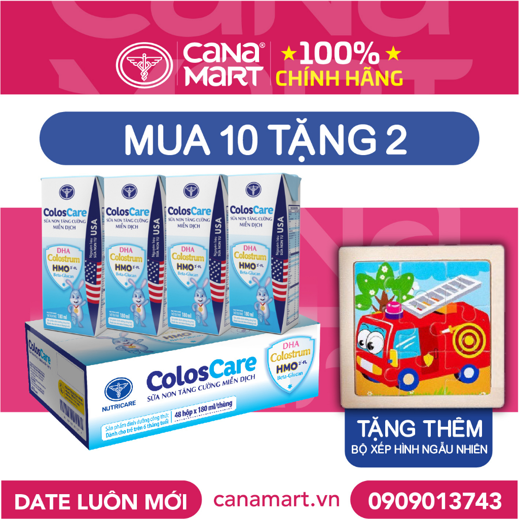 Mua 10 lốc tặng 2 Sữa nước Nutricare ColosCare giúp bé tăng cường miễn