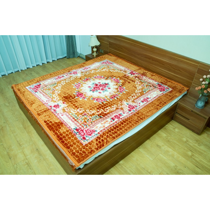 Thảm trải nền KAQI,thảm trải giường mặt nhung hoa trái tim 1,8m*2,3m