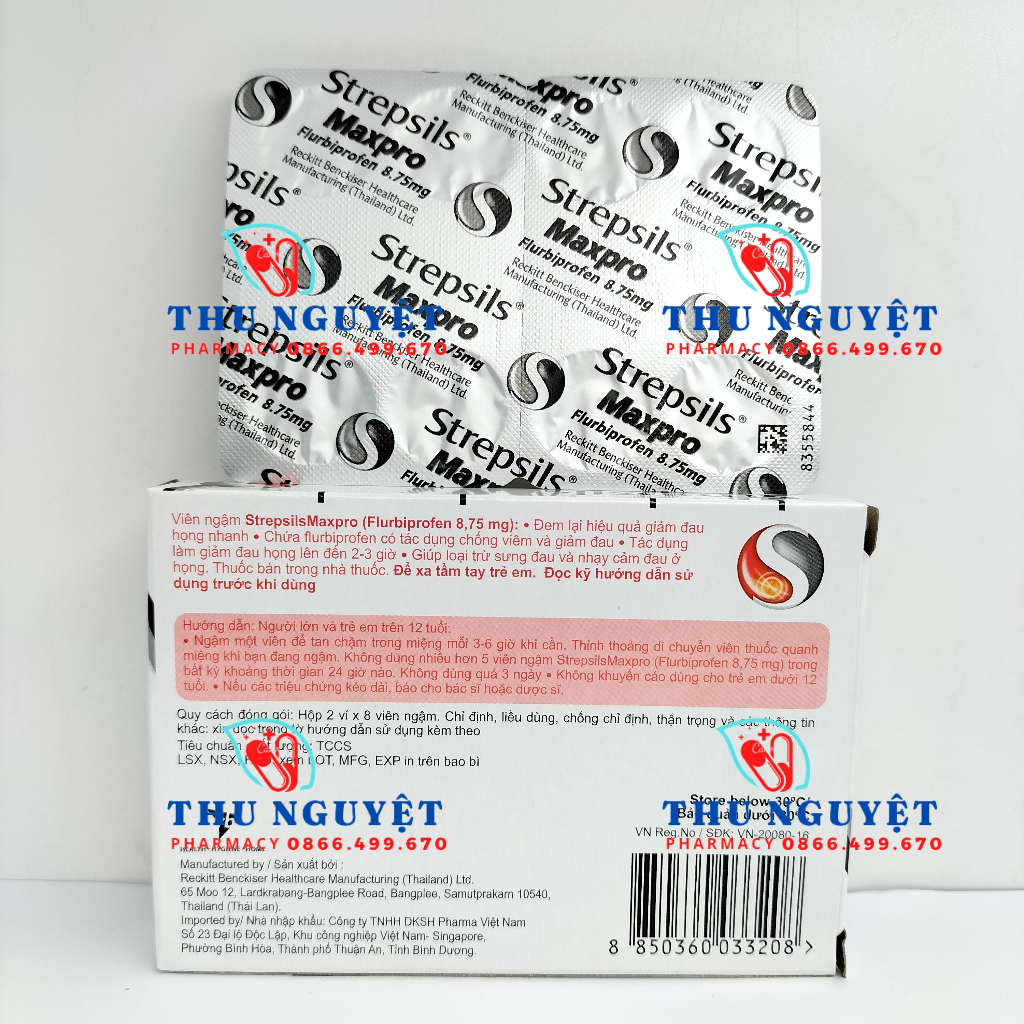 Viên ngậm Strepsils Maxpro mật ong & chanh hộp 16 viên - Dùng cho đau họng nặng, làm giảm đau họng lên đến 2-3 giờ