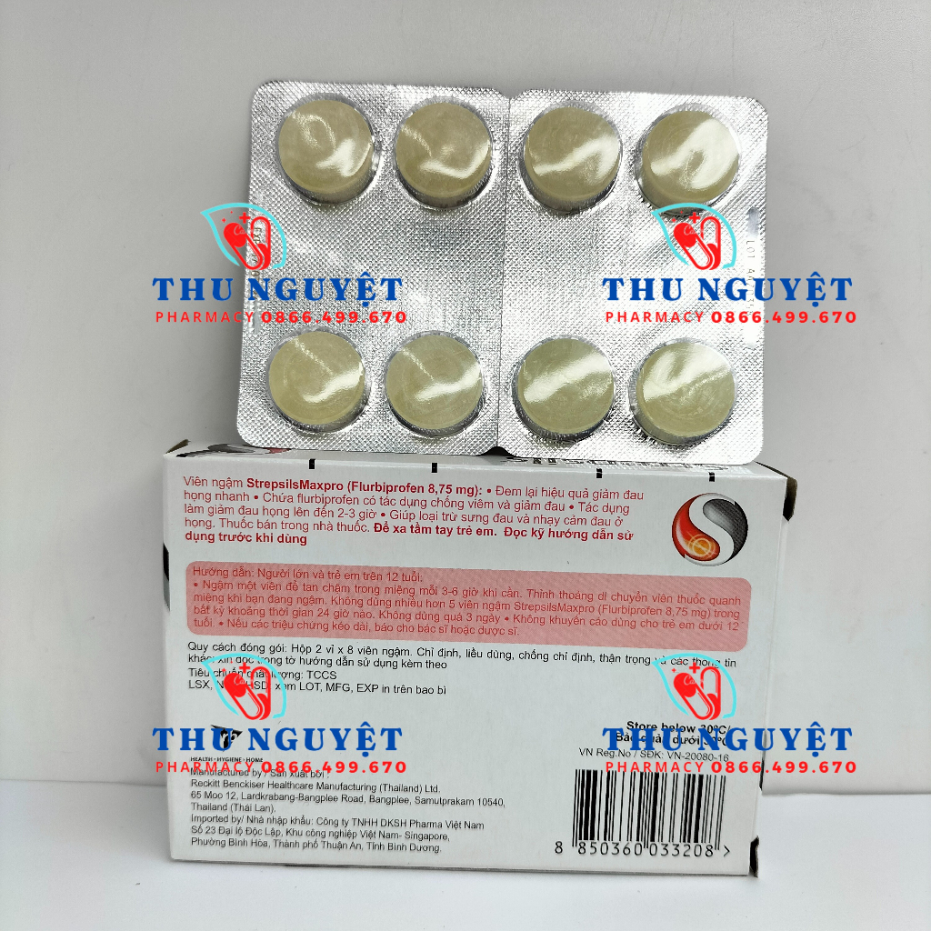 Viên ngậm Strepsils Maxpro mật ong & chanh hộp 16 viên - Dùng cho đau họng nặng, làm giảm đau họng lên đến 2-3 giờ