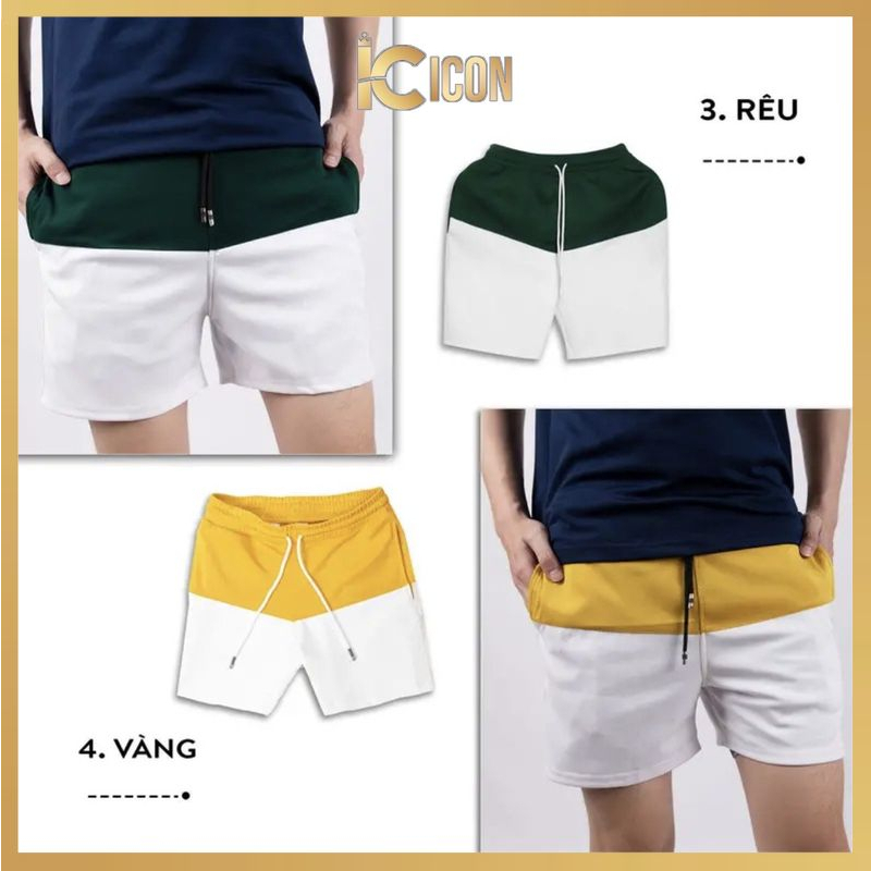Quần Đùi Nam mùa hè cao cấp chất Cotton, Quần short nam phối màu dày dặn thoáng mát đủ màu Big size mùa hè QD03 - ICON