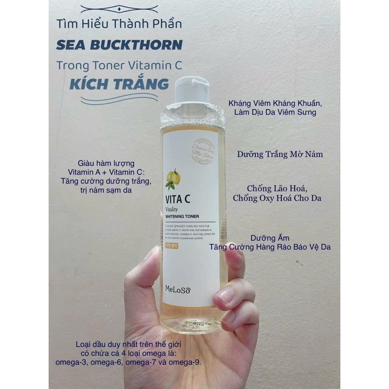Toner trắng da Meloso Vita C Vitality Whitening Toner 300ml