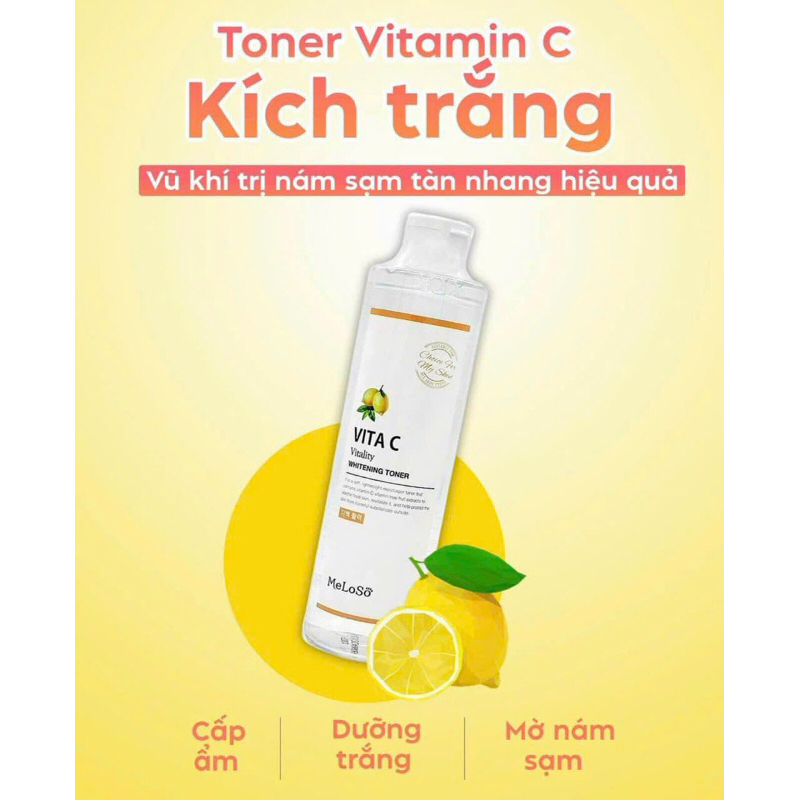 Toner trắng da Meloso Vita C Vitality Whitening Toner 300ml