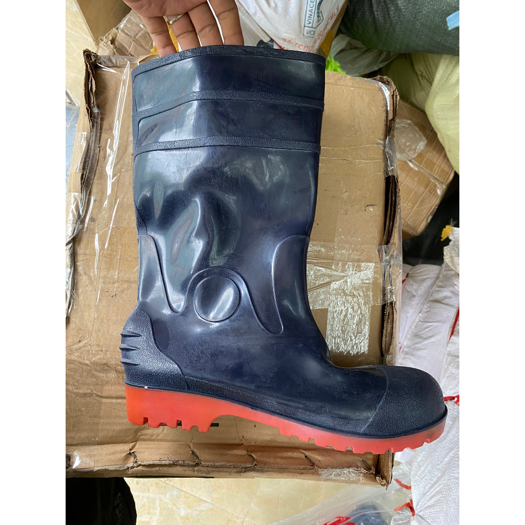 Ủng mũi thép đế thép,  Ủng bảo hộ chống đinh mũi sắt lót sắt đi làm việc dẵm đinh sắt thoải mái