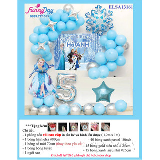 Set Trang Trí Tiệc Sinh Nhật Elsa - Phụ Kiện Trang Trí Tiệc Sinh Nhật