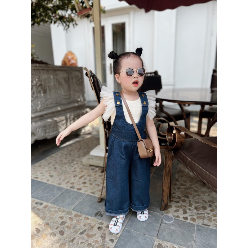 BG421- YẾM BÒ ỐNG XUÔNG KÈM ÁO TAY REN NC CHO BÉ