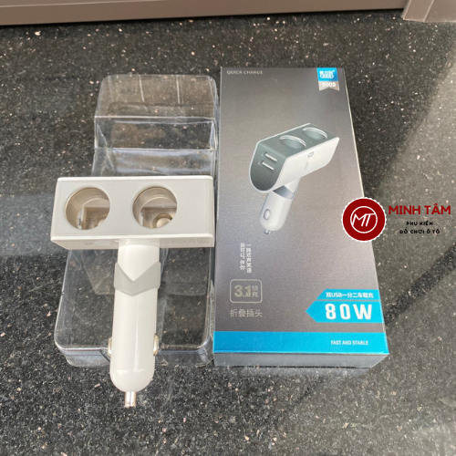 Bộ Chia Tẩu Sạc Xe Hơi Ô Tô Sạc Nhanh 2 tẩu và 2 cổng USB Hàng Xịn Bảo Hành 12 Tháng AL5003