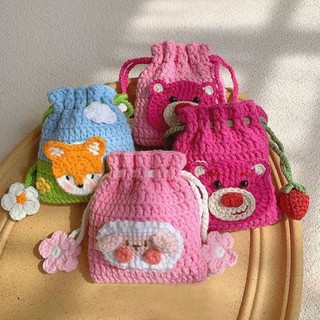 Túi dây rút cho bé, túi đựng lì xì len handmade cho bé