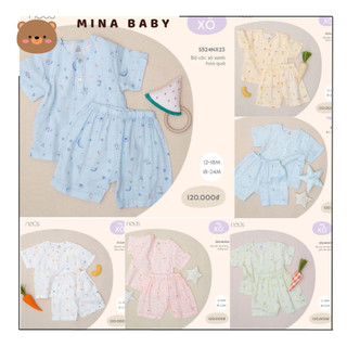 Bộ nous cộc vải xô muslin thoáng mát cho bé