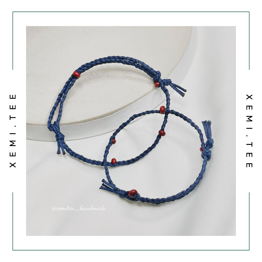 Vòng tay tết chỉ sáp hạt gỗ phong cách Macrame giá rẻ local brand Xemi.tee