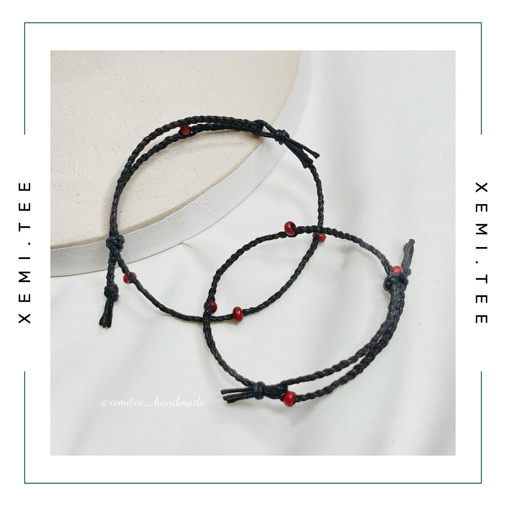 Vòng tay tết chỉ sáp hạt gỗ phong cách Macrame giá rẻ local brand Xemi.tee