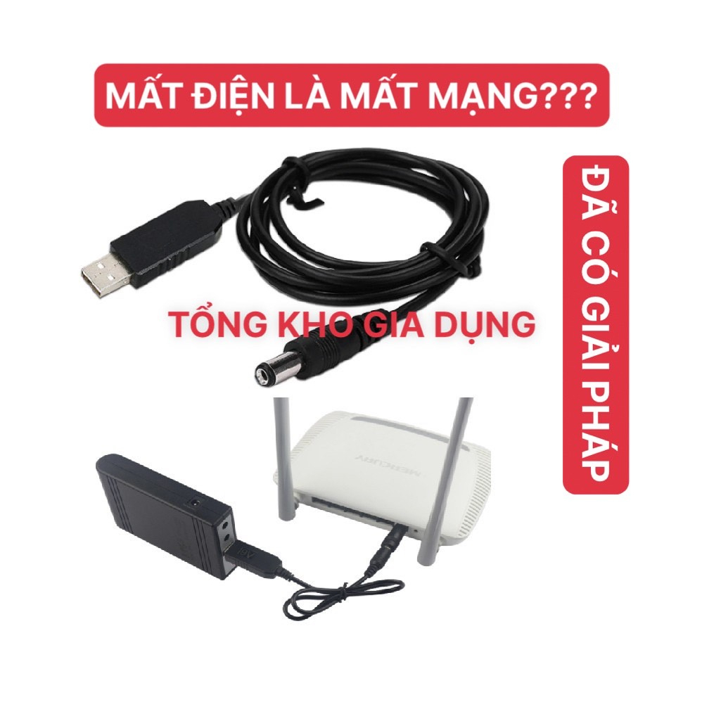 CÁP USB CẮM SẠC DỰ PHÒNG CHO ĐẦU PHÁT WIFI MỖI KHI MẤT ĐIỆN