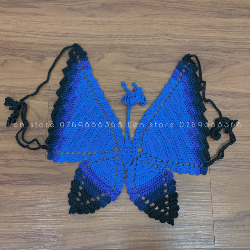 Áo yếm cột dây hình bướm mùa hè bằng 100% len cotton mềm mại - Phụ kiện thời trang handmade
