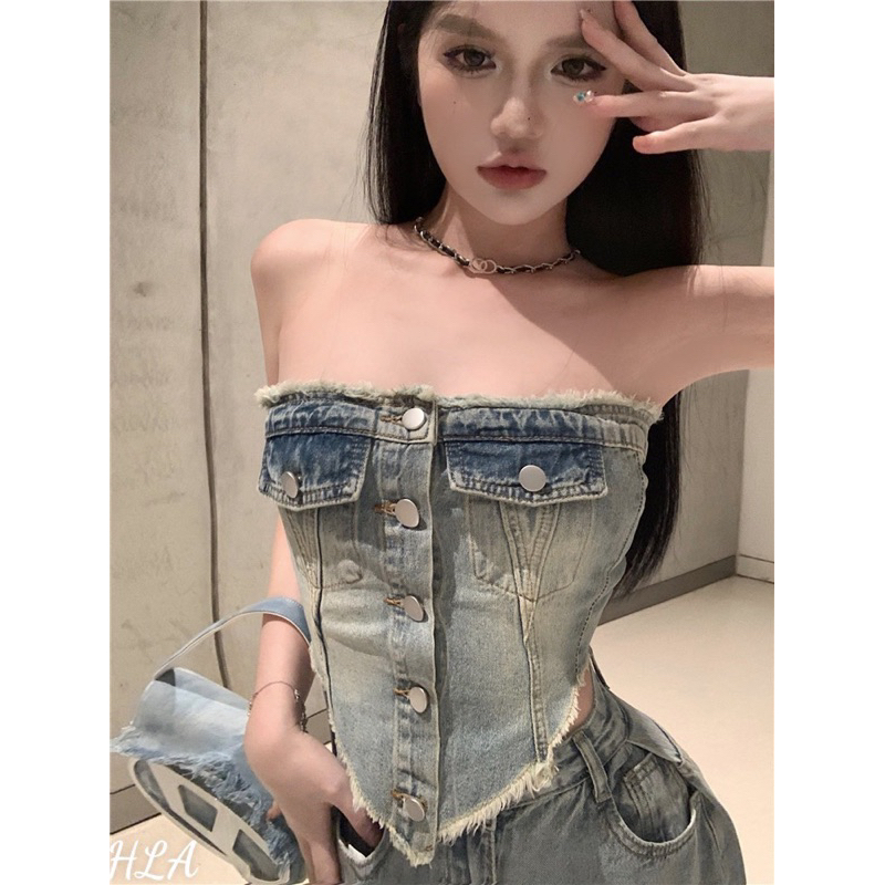 Áo jeans bò quây có chun lưng hàng Quảng Châu