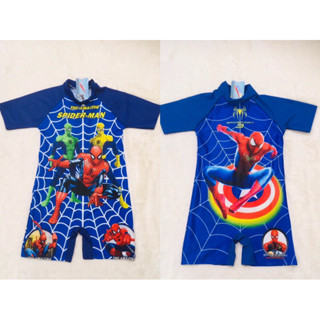 Đồ Bơi Bé Trai Bộ Liền Tay Ngắn Màu xanh và Đỏ siêu nhân nhện các bé rất thích đủ size 8-45 ký