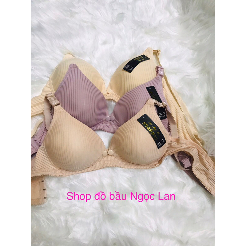 Set 3 áo lót bầu và sau sinh gân sọc có cúc bấm tiện lợi