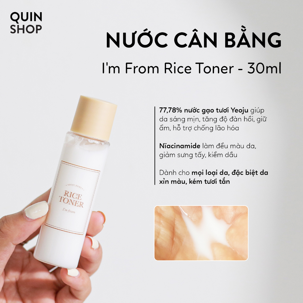 Nước Hoa Hồng Dưỡng Sáng Da Gạo Tươi I'm From Rice Toner