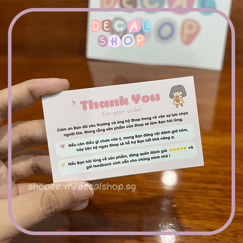 100 Tờ Cảm Ơn, Thank You - In 1 Mặt - Giấy 180gsm Không Cán Màng