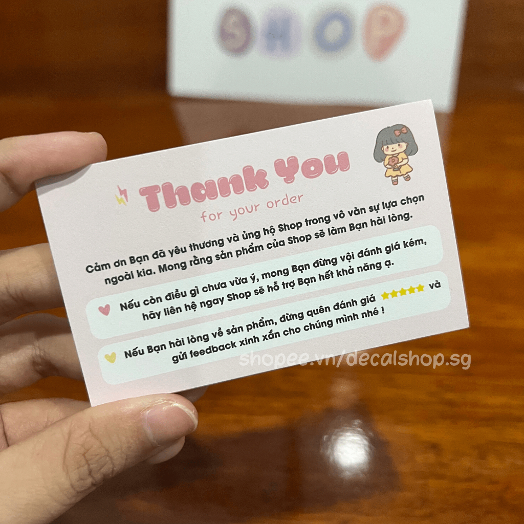 100 Tờ Cảm Ơn, Thank You - In 1 Mặt - Giấy 180gsm Không Cán Màng