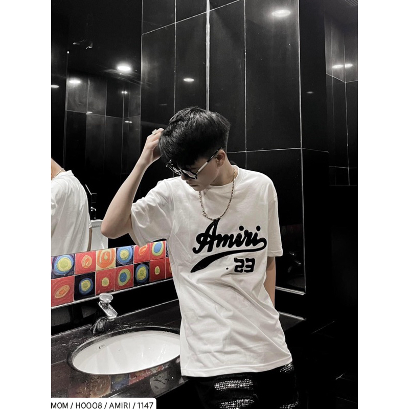 Áo phông thêu da Amiri chất liệu cotton