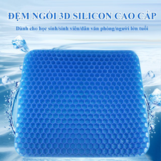 Đệm Ngồi 2 Lớp 3D Thoáng Khí - Nệm Lót Ghế Cao Su Non Kèm Vỏ Bọc