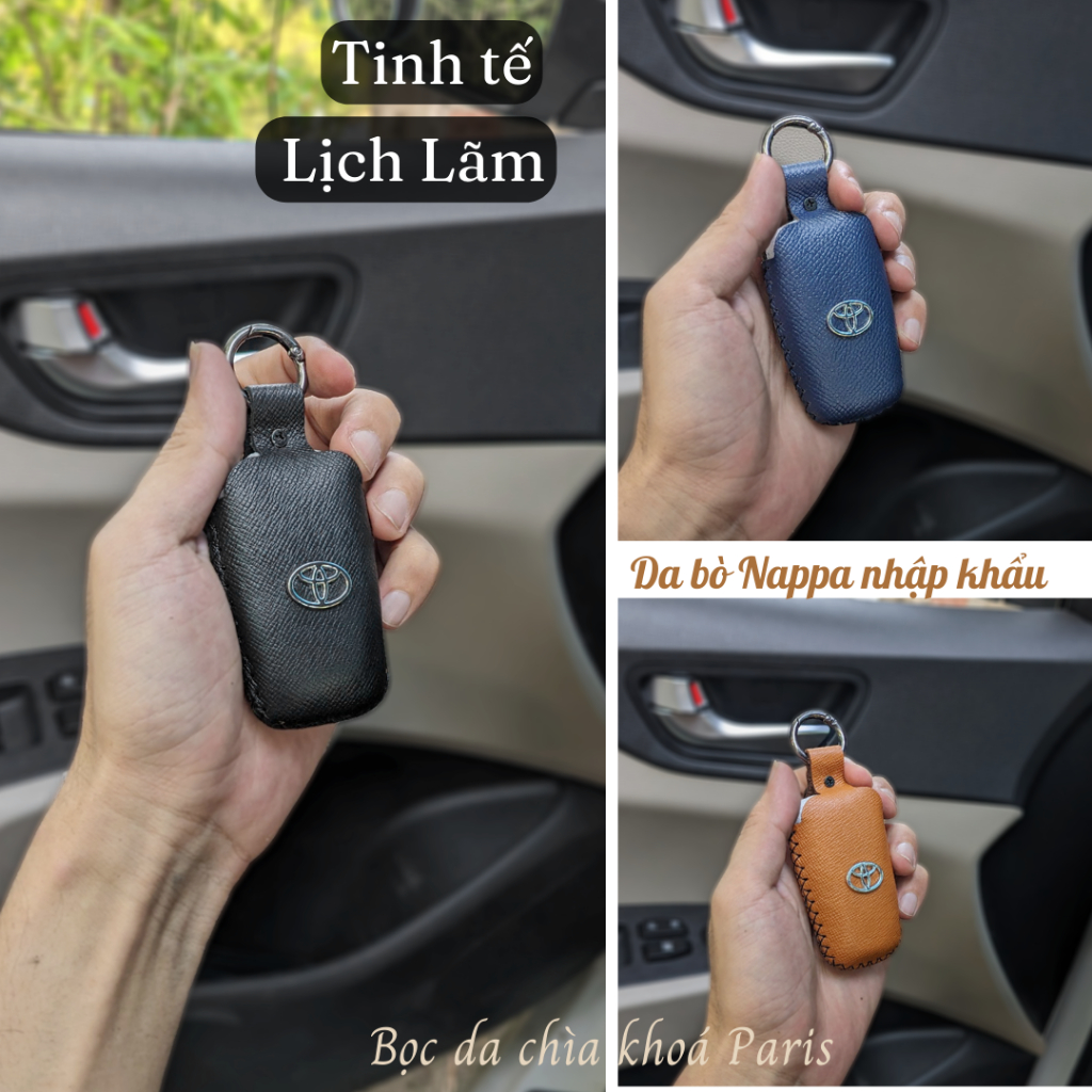 Bọc chìa khoá Toyota Fotuner Land Cuiser Innova Hilux , ốp chìa khoá ô tô toyota da thật