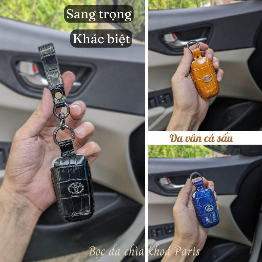 Bọc chìa khoá Toyota Fotuner Land Cuiser Innova Hilux , ốp chìa khoá ô tô toyota da thật