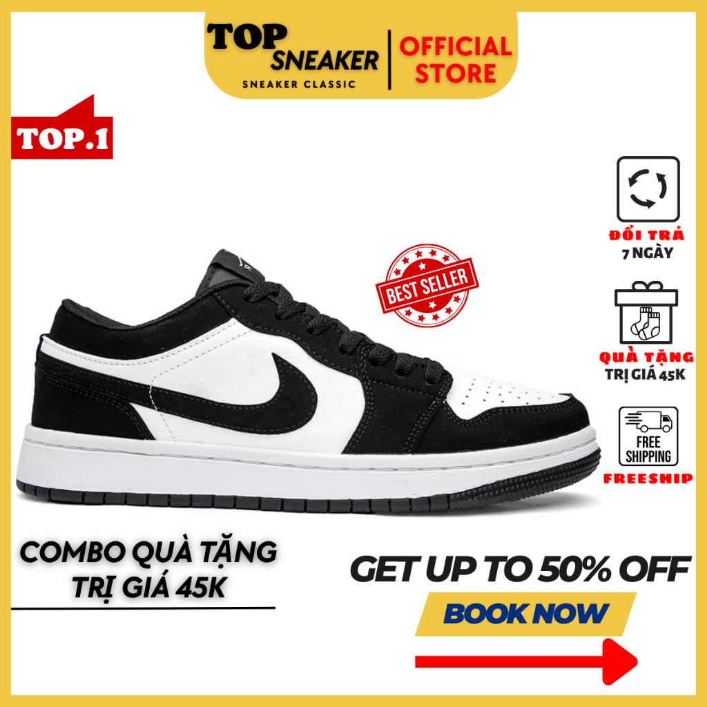 Giày_ Jordan 1 Low Panda Cổ Thấp Màu Đen Trắng,JD Cổ Thấp Nam Nữ Bản Đen Trắng Cực Hot Đủ Size Nam Nữ(Tặng box+bill+tất) | BigBuy360 - bigbuy360.vn