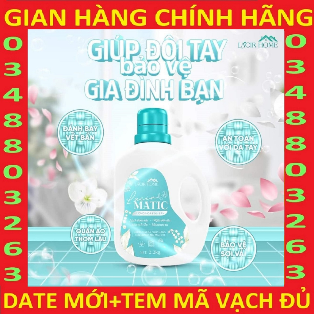 Nước giặt đa năng dr lacir home matic hương hoa linh lan sạch thơm lâu màu bền lâu DRLACIR