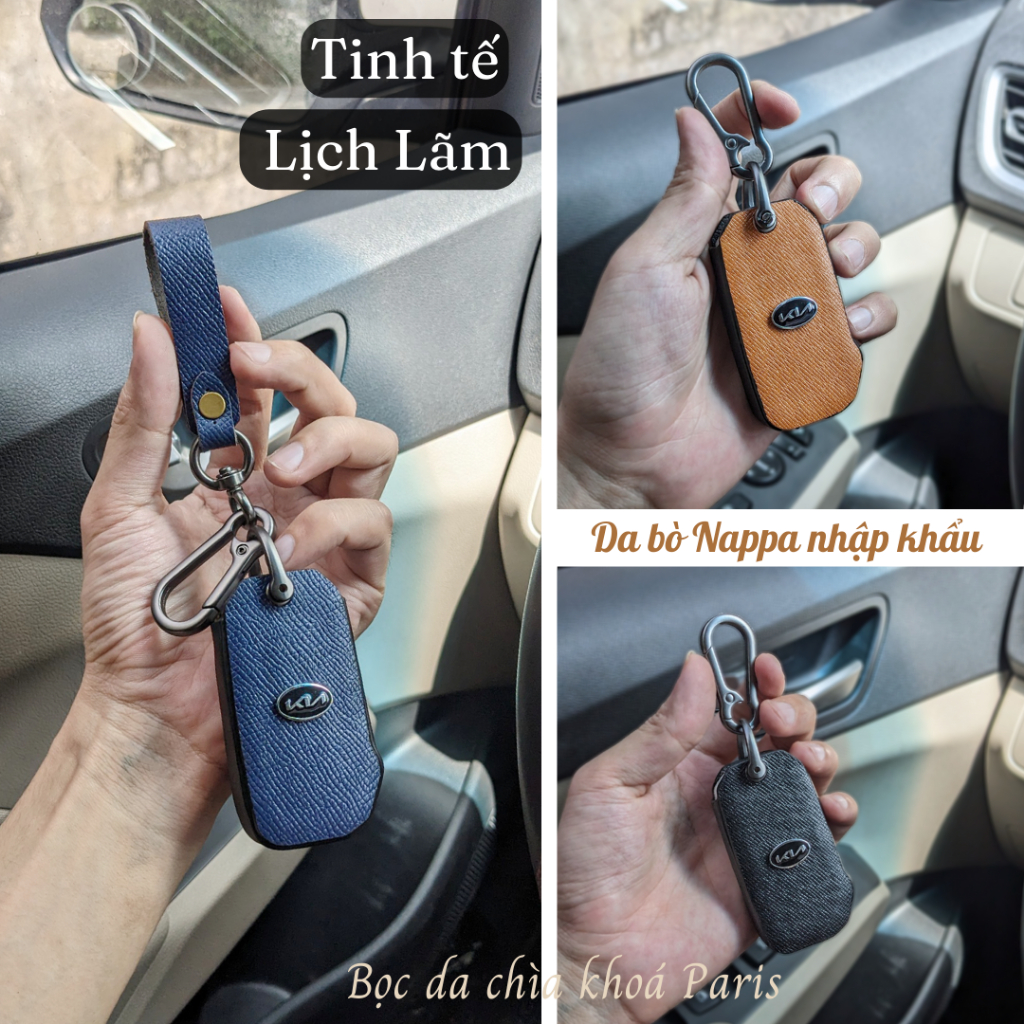 Bọc chìa khoá Kia Cerato 2019-2023,bao da ốp chìa khoá ô tô cerato da thật trẻ trung sành điệu