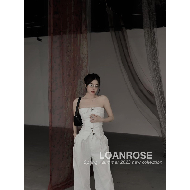 Set Bộ Cotton Lạnh Áo Cúp Mút Đính Nút + Quần Ống Xuông Có Túi