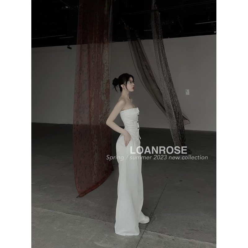 Set Bộ Cotton Lạnh Áo Cúp Mút Đính Nút + Quần Ống Xuông Có Túi