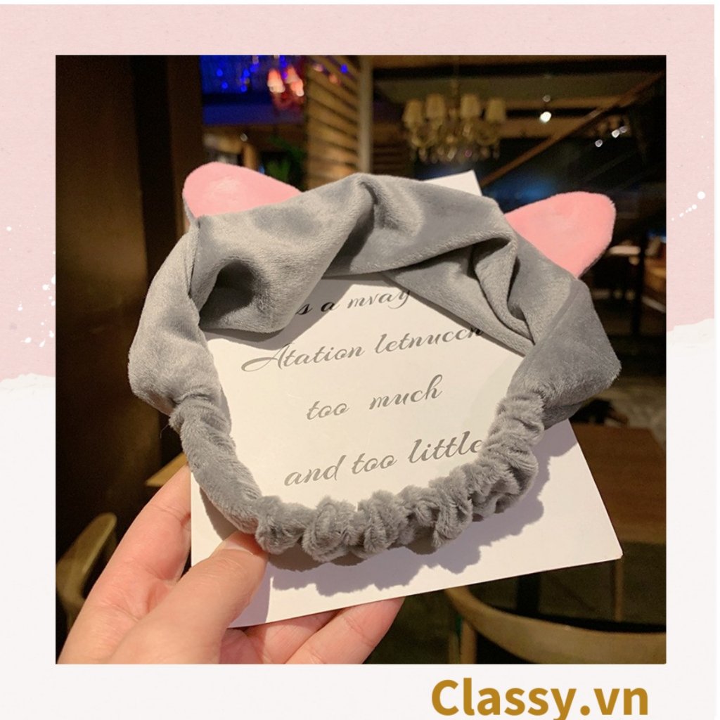 Băng Đô bờm tóc hình Tai Mèo Rửa Mặt Makeup Co Giãn Siêu Dễ Thương Classy 22 X 10 CM PK483