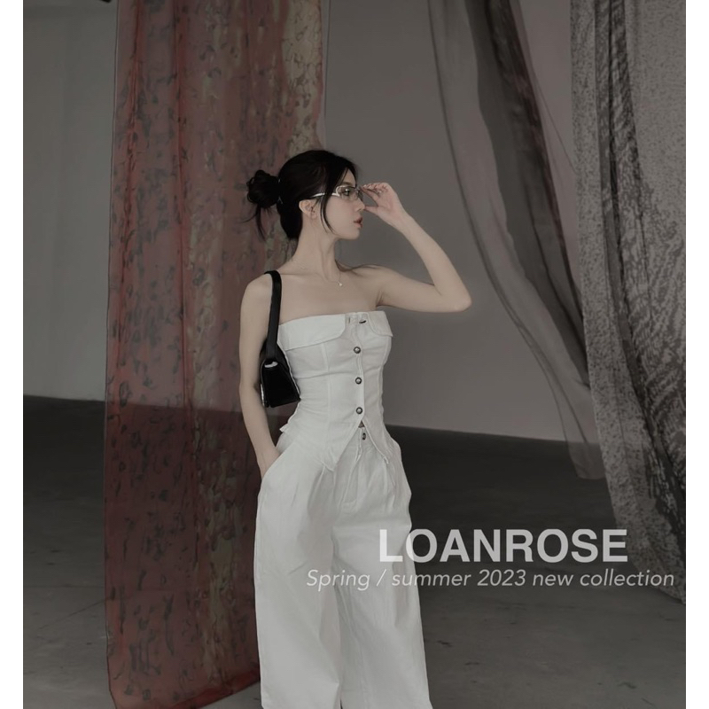 Set Bộ Cotton Lạnh Áo Cúp Mút Đính Nút + Quần Ống Xuông Có Túi