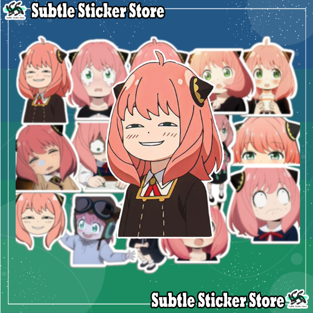 Set 10/15 Sticker Anya/Anya Forger hình dán chibi anime tráng trí laptop, vali, điện thoại...siêu đẹp